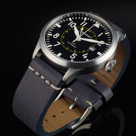 Uhr-Kraft Pilot Blue Automatic // 128931/6A