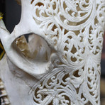 Hand Carved Cow Skull // 3 Circles