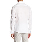 Linen Blend Long-Sleeve Button-Up Shirt // White (M)