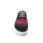 Suede Full Brogue Wingtip Sneaker // Black + Bordeaux (Euro: 44)