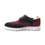 Suede Full Brogue Wingtip Sneaker // Black + Bordeaux (Euro: 41)