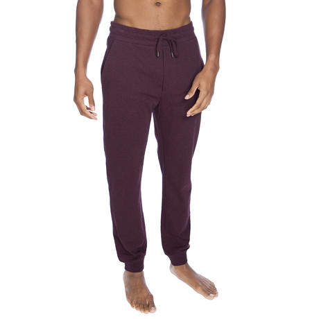 Light Weight Cotton Jersey Cuffed Lounge Pant // Heather Maroon (S)