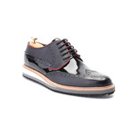 Mixed Texture Contrast Sole Perforated Wingtip Oxford // Black (Euro: 40)
