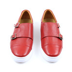 Pasion Double Monk Strap Sneakers // Red (US: 10.5)