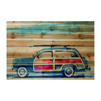 Ride to the Surf // Natural Pine Wood (18"W x 12"H x 1.5"D)