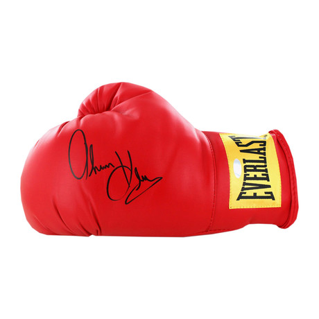 Thomas Hearns Signed Red Boxing Glove