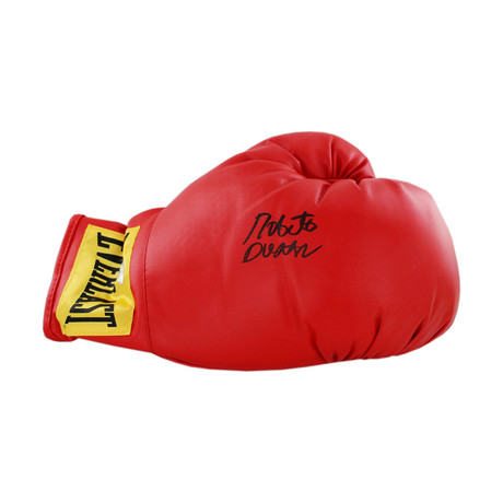 Roberto Duran Signed Red Boxing Glove