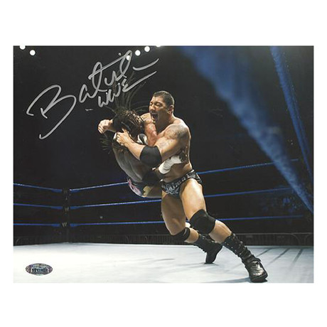 Signed Batista Action Framed Photo