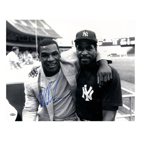 Mike Tyson Signed Framed Photo With Dave Winfield