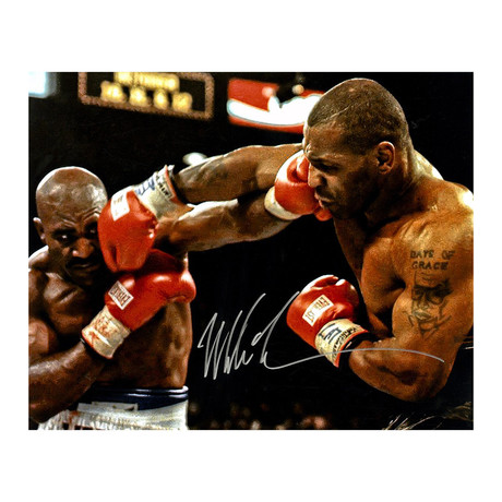 Mike Tyson Signed Framed Photo vs. Evander Holyfield