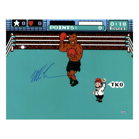 Signed Mike Tyson Punch Out Framed Photo