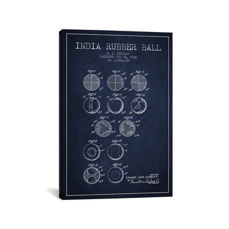 India Rubber Ball // Navy Blue (18"W x 26"H x 0.75"D)