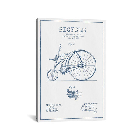 Willard S. Reed Bicycle Patent Sketch (18"W x 26"H x 0.75"D)