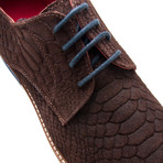 Snake Embossed Belted Leather Blucher // Brown (Euro: 43)