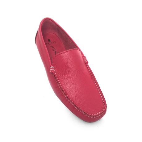 Smooth Grain Leather Moccasin // Red (Euro: 40)