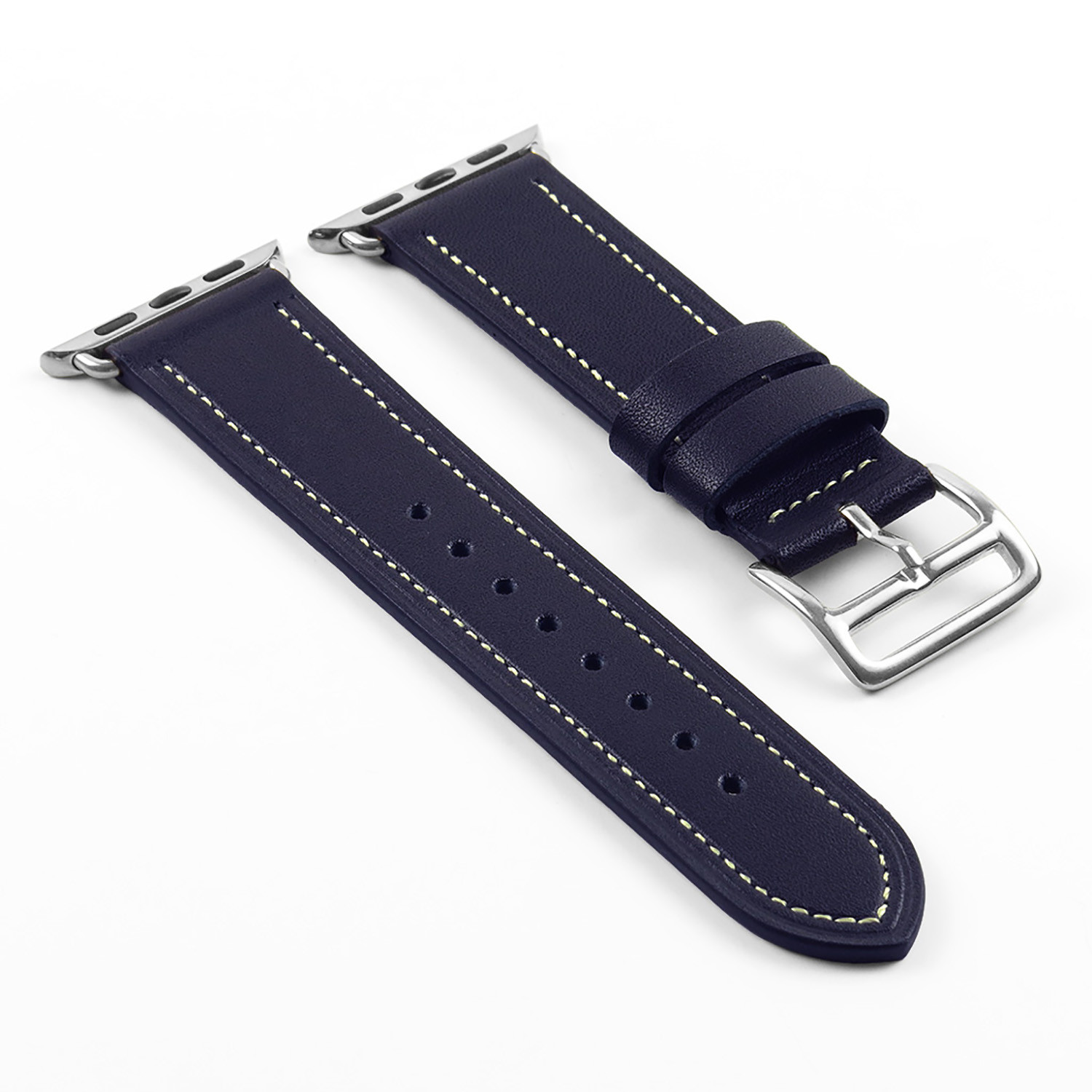Dassari // Smooth Leather Apple Watch Strap // Blue (38mm) - Straps Co ...