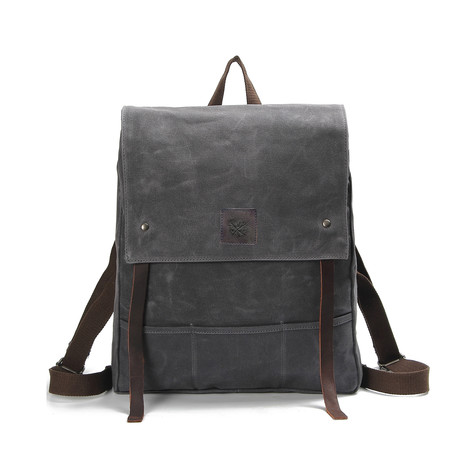 Tyne Foldtop Cityscape Backpack // Grey