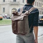 Eden Rolltop Weekender Backpack // Tan