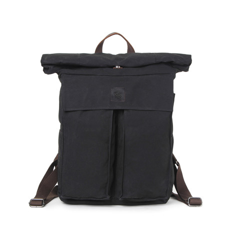 Eden Rolltop Weekender Backpack // Black