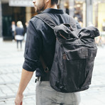 Eden Rolltop Weekender Backpack // Black