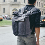 Eden Rolltop Weekender Backpack // Grey