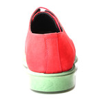Contrast Sole Lace-Up Suede Derby // Red (Euro: 38)