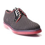 Woven Contrast Piped Contrast Sole Derby // Black (Euro: 41)