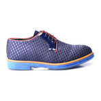 Woven Contrast Piped Contrast Sole Derby // Dark Blue (Euro: 42)
