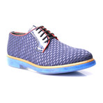 Woven Contrast Piped Contrast Sole Derby // Dark Blue (Euro: 42)