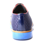 Woven Contrast Piped Contrast Sole Derby // Dark Blue (Euro: 41)