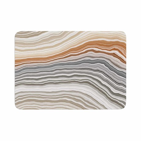 Vernal Pools Tan + White // Bath Mat (17" L x 24"W)