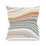 Vernal Pools Tan + White // Throw Pillow (16" L x 16"W)