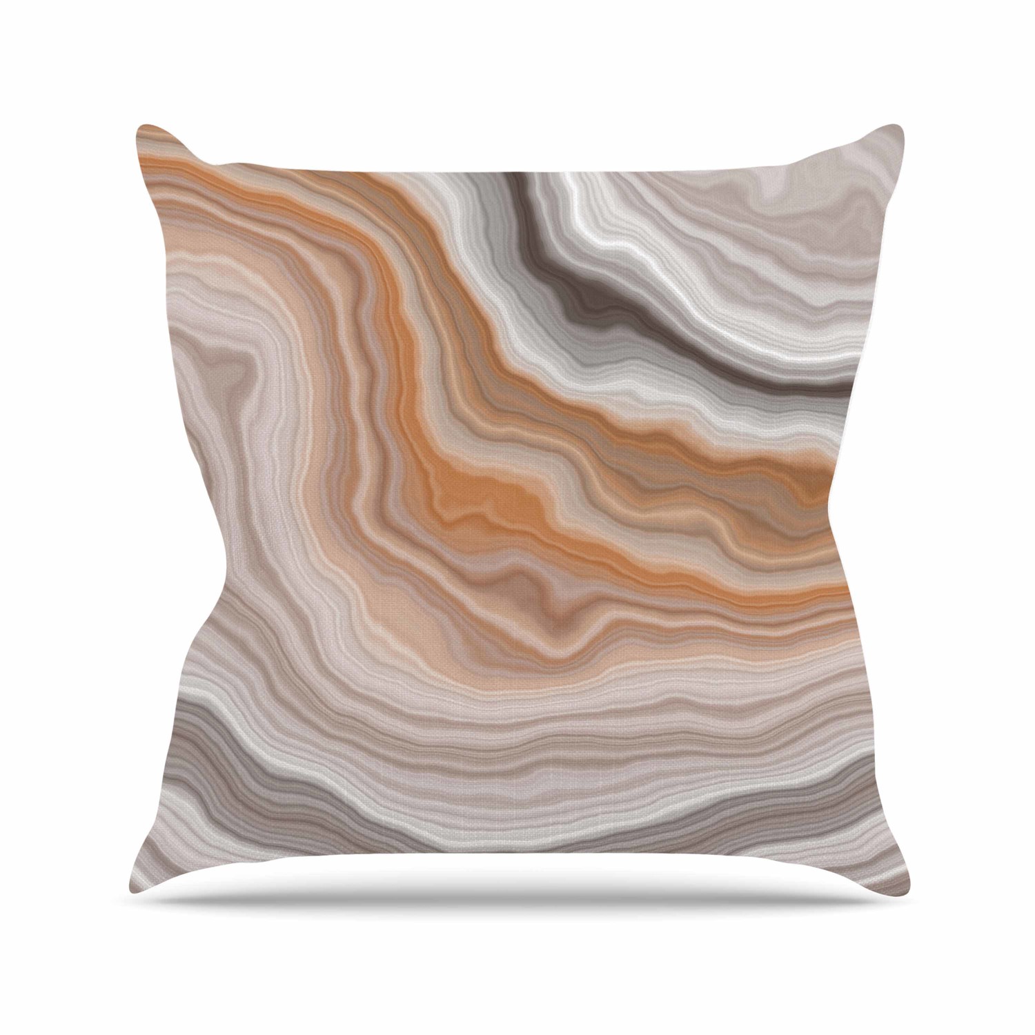 Burnt Tan + Orange // Throw Pillow (16" L x 16"W) - Kess ...