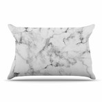 White Marble Black Gray // Pillowcase (Standard)