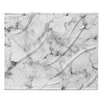 White Marble Black Gray // Fleece Blanket (60" L x 50"W)