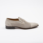 Nubuck Perforated Cap-Toe Loafer // Taupe (US: 11)
