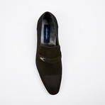 Nubuck Perforated Cap-Toe Loafer // Black (US: 9.5)