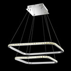Floating Crystal LED Rectangle Chandelier // Double