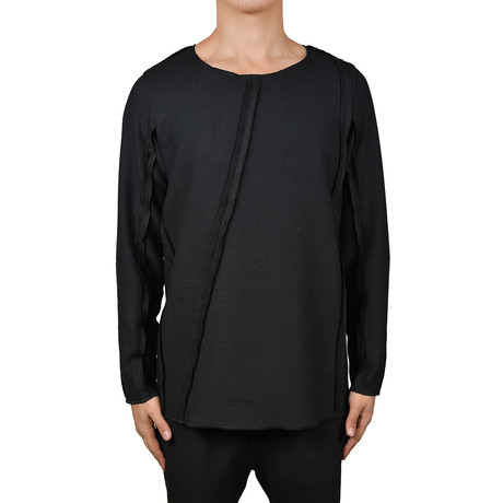 Asymmetrical Seamed Sweater // Black (S)