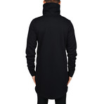 Asymmetrical Zip Funnel Neck Coat // Black (S)