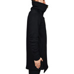 Asymmetrical Zip Funnel Neck Coat // Black (S)