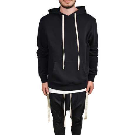 Strappy Pullover Hoodie // Black (S)