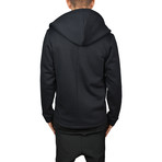 Asymmetrical Zip Long Hoodie // Black (S)