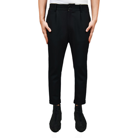 Drop Crotch Tapered Trousers // Black (S)