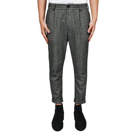 Drop Crotch Tapered Trousers // Grey (S)