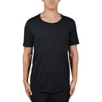 Asymmetrical Stitched Seam T-Shirt // Black (S)