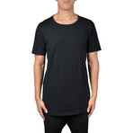 Seamed Split Side T-Shirt // Black (M)