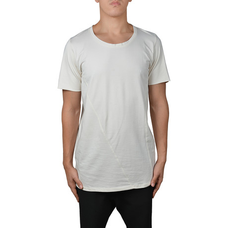 Seamed Split Side T-Shirt // Ivory (S)