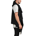 Hooded Panel Cascade Vest // Black (S)