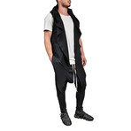 Hooded Panel Cascade Vest // Black (S)